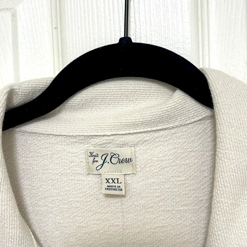 NWT J.Crew Textured Camp Collar Sweater Tee in Natural